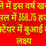 जिले में इस वर्ष खरीफ फसल में 358.75 हजार हेक्टेयर में बुआई का लक्ष्य