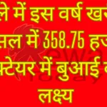 जिले में इस वर्ष खरीफ फसल में 358.75 हजार हेक्टेयर में बुआई का लक्ष्य