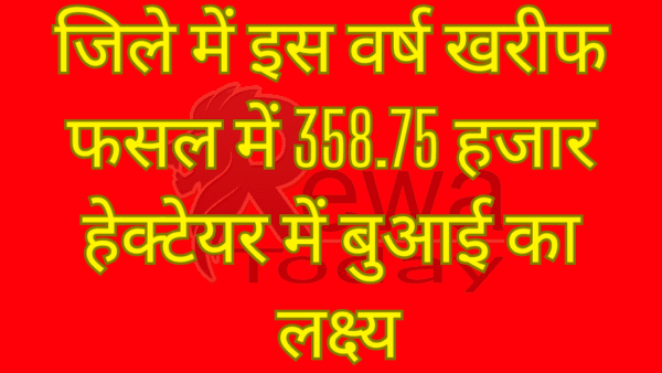 जिले में इस वर्ष खरीफ फसल में 358.75 हजार हेक्टेयर में बुआई का लक्ष्य