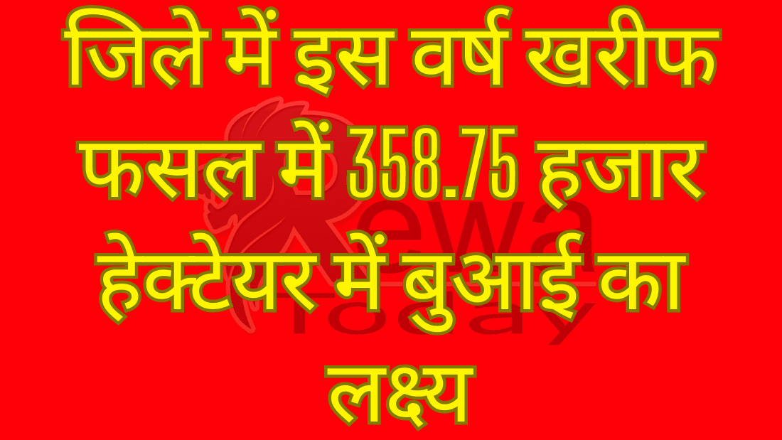 जिले में इस वर्ष खरीफ फसल में 358.75 हजार हेक्टेयर में बुआई का लक्ष्य