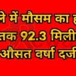 Rewa News: The weather condition in the district has recorded an average rainfall of 92.3 mm so far.