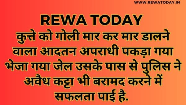 कुत्ते को गोली मार कर मार डालने वाला आदतन अपराधी पकड़ा गया भेजा गया जेल उसके पास से पुलिस ने अवैध कट्टा भी बरामद करने में सफलता पाई है.