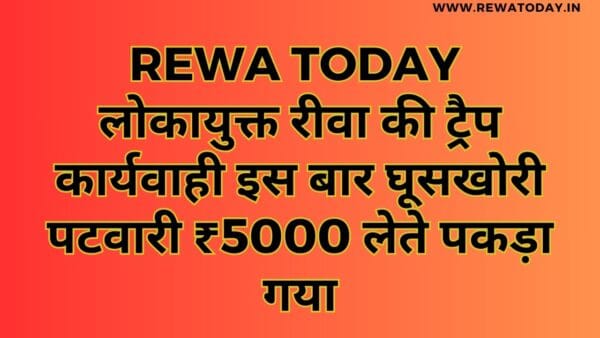लोकायुक्त रीवा की ट्रैप कार्यवाही इस बार घूसखोरी पटवारी ₹5000 लेते पकड़ा गया