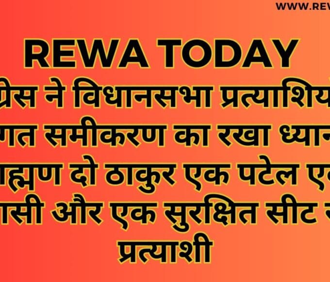 कांग्रेस ने विधानसभा प्रत्याशियों में जातिगत समीकरण का रखा ध्यान तीन ब्राह्मण दो ठाकुर एक पटेल एक आदिवासी और एक सुरक्षित सीट से दिया प्रत्याशी