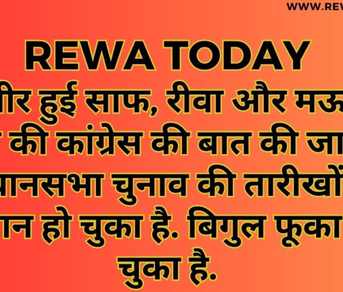 तस्वीर हुई साफ, रीवा और मऊगंज जिले की कांग्रेस की बात की जाए तो विधानसभा चुनाव की तारीखों का ऐलान हो चुका है. बिगुल फूका जा चुका है.