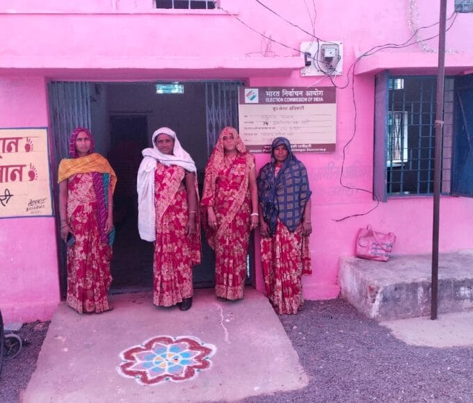 124 pink polling booths built in urban areas in the district