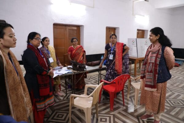 Collector took stock of distribution of voting material - team left with tight security
