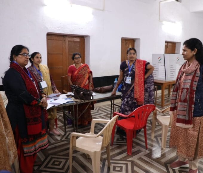Collector took stock of distribution of voting material - team left with tight security