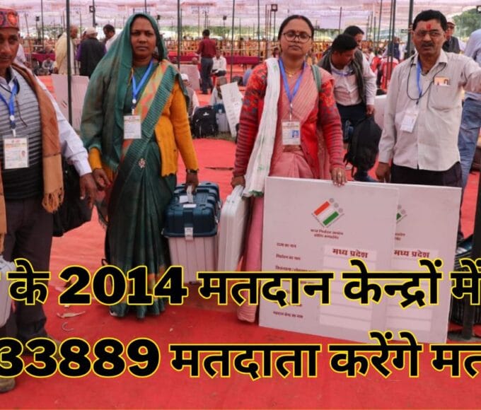 जिले के 2014 मतदान केन्द्रों में आज 1833889 मतदाता करेंगे मतदान