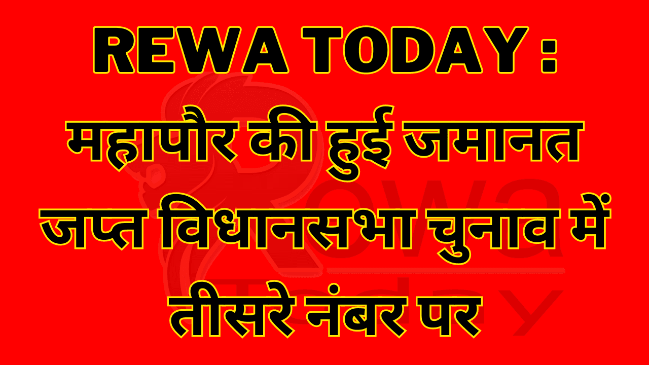 rewa today महापौर की हुई जमानत जप्त विधानसभा चुनाव में तीसरे नंबर पर