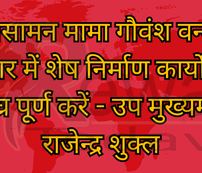 बसामन मामा गौवंश वन्य विहार में शेष निर्माण कार्यों को शीघ्र पूर्ण करें - उप मुख्यमंत्री राजेन्द्र शुक्ल