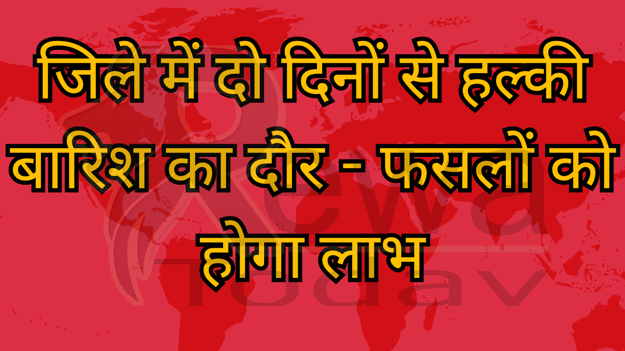 जिले में दो दिनों से हल्की बारिश का दौर - फसलों को होगा लाभ