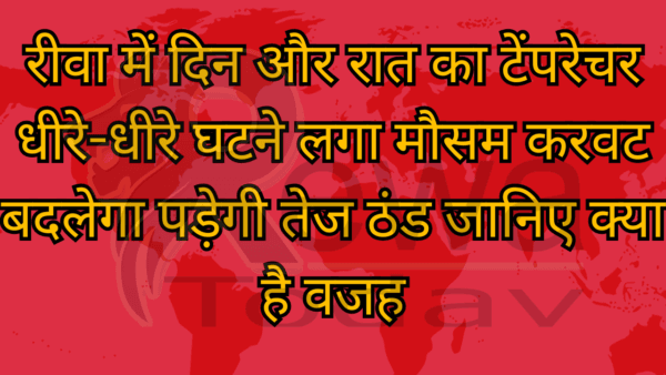 रीवा में दिन और रात का टेंपरेचर धीरे-धीरे घटने लगा मौसम करवट बदलेगा पड़ेगी तेज ठंड जानिए क्या है वजह