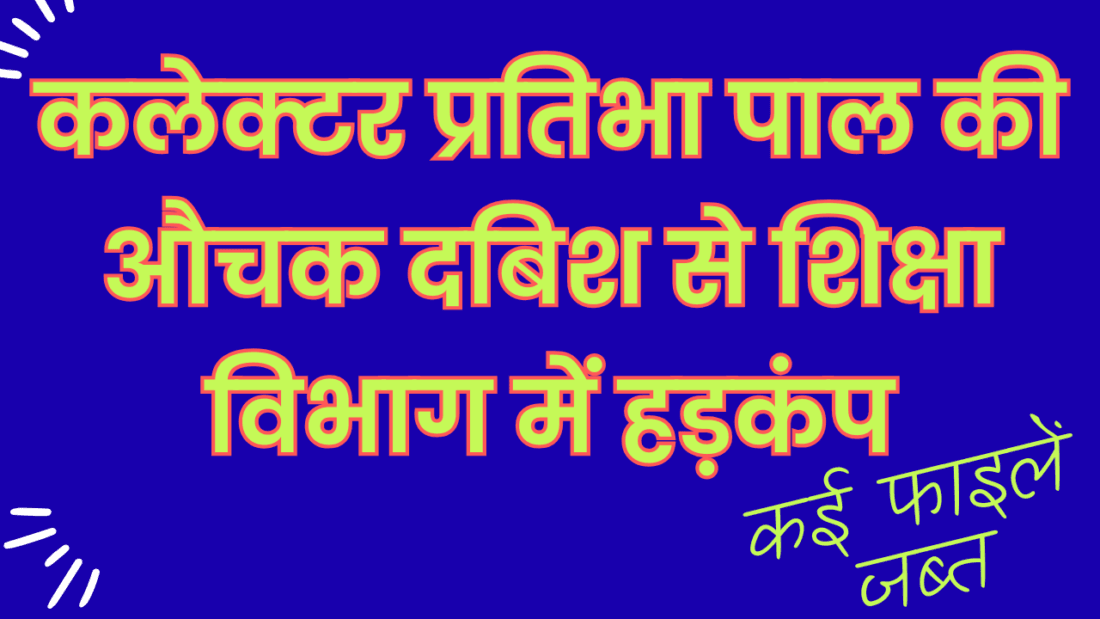 Collector Pratibha Pal's surprise raid caused a stir in the education department, and several files were seized.