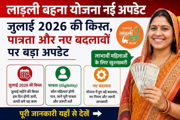 लाड़ली बहना योजना नई अपडेट: जुलाई 2026 की किस्त, पात्रता और नए बदलावों पर बड़ा अपडेट