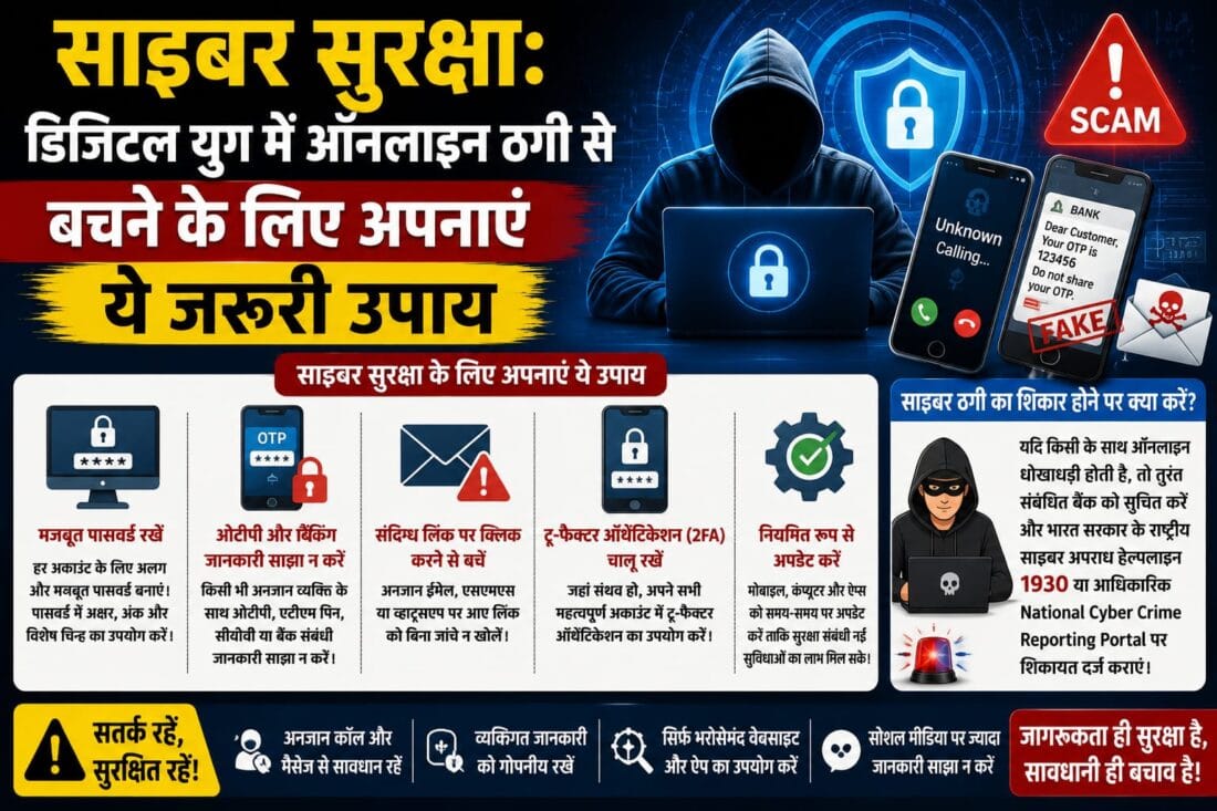 साइबर सुरक्षा: डिजिटल युग में ऑनलाइन ठगी से बचने के लिए अपनाएं ये जरूरी उपाय