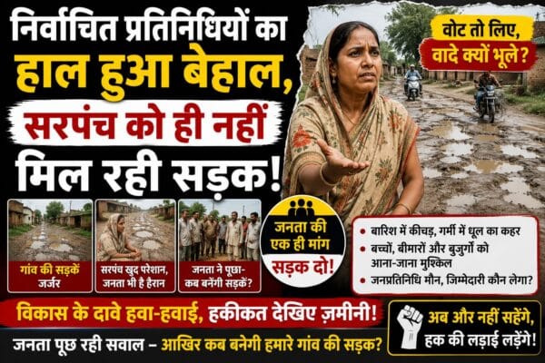 निर्वाचित प्रतिनिधियों का हाल हुआ बेहाल, सरपंच को ही नहीं मिल रही सड़क,