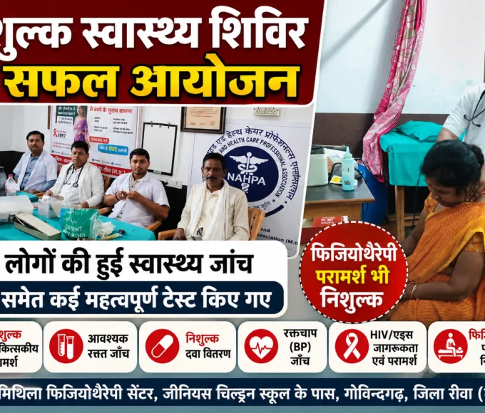 Rewa: A free health camp was successfully organized in Govindgarh; health check-ups were conducted for the public, and several important tests—including for HIV—were performed.