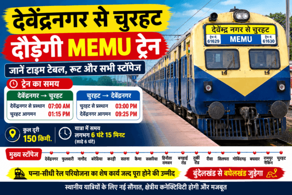 MEMU train will run between Devendranagar and Churhat, will depart at 7 am