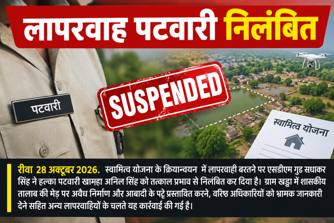 Patwari suspended for negligence; find out the full story